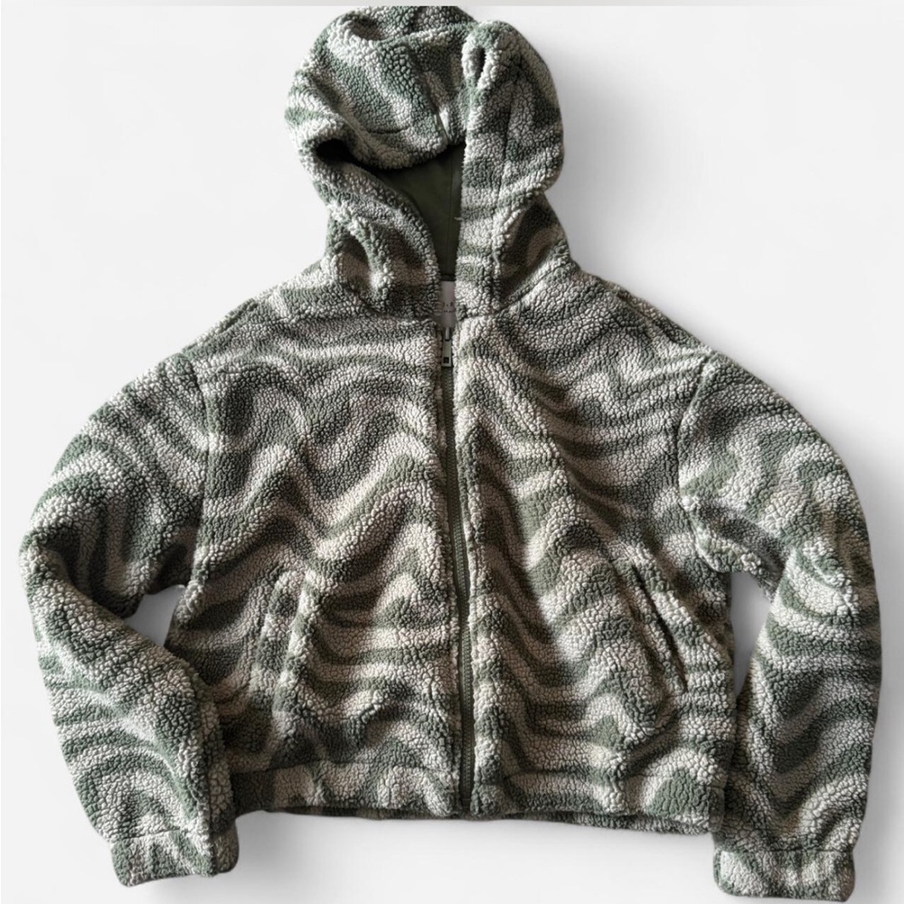Wild Rose Green and White Teddy Jacket